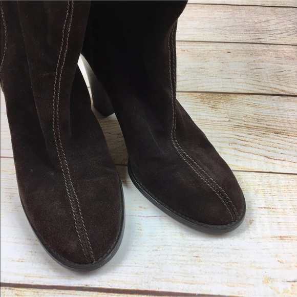 J Crew Italy shearling cuff suede boots sz 7 - Picture 5 of 9